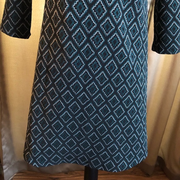 Zara 3/4 Sleeve Winter Collection Dress with Diamond Pattern - Picture 2 of 9